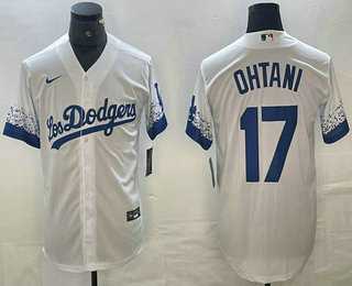 Men's Los Angeles Dodgers #17 Shohei Ohtani White 2021 City Connect Cool Base Stitched Jersey,We sell and wholesale Men's Los Angeles Dodgers #17 Shohei Ohtani White 2021 City Connect Cool Base Stitched Jersey on line form chian!